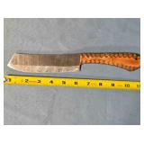 Small cleaver knife. Carved wood handle.