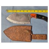 12" cleaver w/composite/wood handle & thong hole