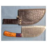 12" cleaver w/composite/wood handle & thong hole