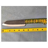 Small cleaver knife. Carved wood handle.