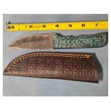 Drop point knife w/jimping. 8" length.