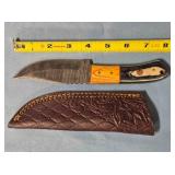 Bowie-style knife. Wood handle w/Lanyard hole.