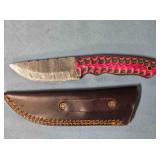 Drop point knife w/jimping. 8" length.