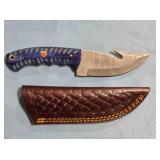 Trailing point blade knife w/gut hook.