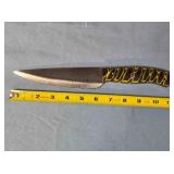 Utility knife. Carved wood handle.