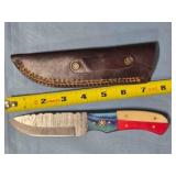 Trailing point knife w/jimping on spine.