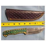 Trailing point knife w/jimping on spine.