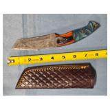 Tanto blade knife. Damascus steel.