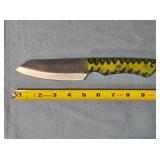 Small cleaver knife. Carved wood handle.