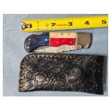 Lockback folding pocket knife w/drop point blade.