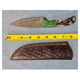 Drop point hunting knife w/composite/wood handle