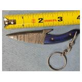 Small drop point knife w/key chain & 13" cord