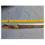 Serrated blade bread knife. Damascus steel.