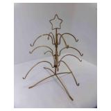 Gold Tone Metal Christmas Tree Ornament Display