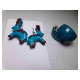 Hand Painted Native American Style Wooden Rabbit