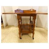 Vintage Maple Drop-Leaf Tea or Bar Cart