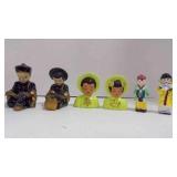 6 Mixed Lot Oriental Salt & Pepper Shakers