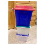 3 USED Assortment Storage Containers w Lids 12G