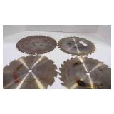 4 Used Table Saw Blades 9-10" Diameter 5/8" Arbor