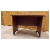 OLD Laminate Wood Table with Wheels 26 1/2" x