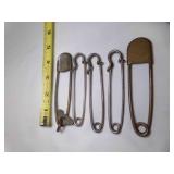 Vintage Large Brass Safety Pin - 1 Vintage