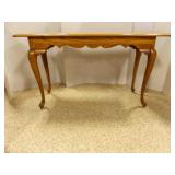 Solid Oak Console Table With Queen Ann Legs