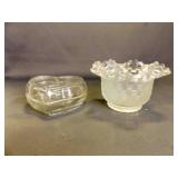 Clear Pressed Glass Heart Shaped Trinket Dish with