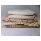 5 Large Vintage Table Covers - 60" Crocheted