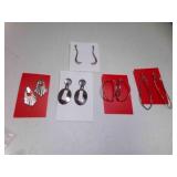 5 Silver Tone Pierced Earrings - Fashion Jewelry