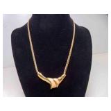 Vintage Napier Gold Tone Necklace Coral Orange