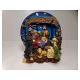 Decorative Resin Nativity Scene Plate w/Wise