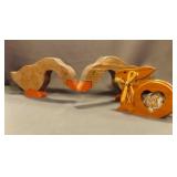 2 Hand Painted Wooden Geese - Potpourri