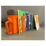 Large Orange & Black 6 Volt Square Flashlight