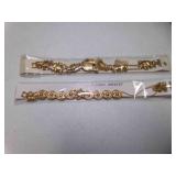 2 Gold Tone Fashion Jewelry Bracelets - Noah