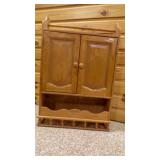 OLD Small Wall-Mounted Oak Bathroom Storage