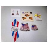 Patriotic American Flag Pin Backs - Uncle Sam Hat