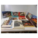 Stack of Vintage Train Print Ads - Calendars