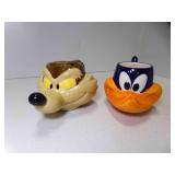 2 1991 Wile E Coyote & Road Runner Ceramic Mugs