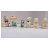 6 Mixed Lot Vintage Animal Salt & Pepper Shakers