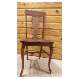 OLD Tiger Oak Dining Room Chair - Label Stomps