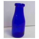 Cobalt Glass Embossed One Pint Liquid A Bottle