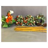 3 Christmas Candle Wreaths - One Rose