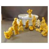 11 Piece Set of Beeswax Nativity Figurines - Solid