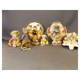 Collection of Hand-Painted Resin Bear Figurines