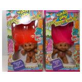 2 1992 Treasure Trolls Wacky Doos Style-able Hair