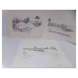 3 Signed & Dated Ed Oliver Prints From Caymen