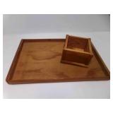 Raw Unfinished Wood Tray, 13" X 8ï¿½" & Small Wood