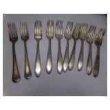 8 Kinn Edmard Silver Plate Forks 2 Oneida