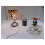 Silver Tone Forest Design 9" Touch Lamp 3 Levels