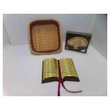 Vintage Brass & Wood Decorative Bible John 14:1-3